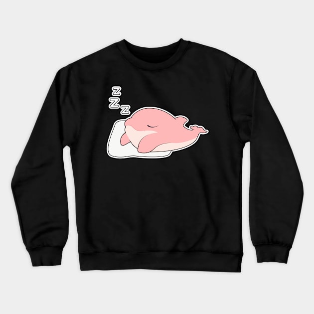 Dolphin at Sleeping on Pillow Crewneck Sweatshirt by Markus Schnabel